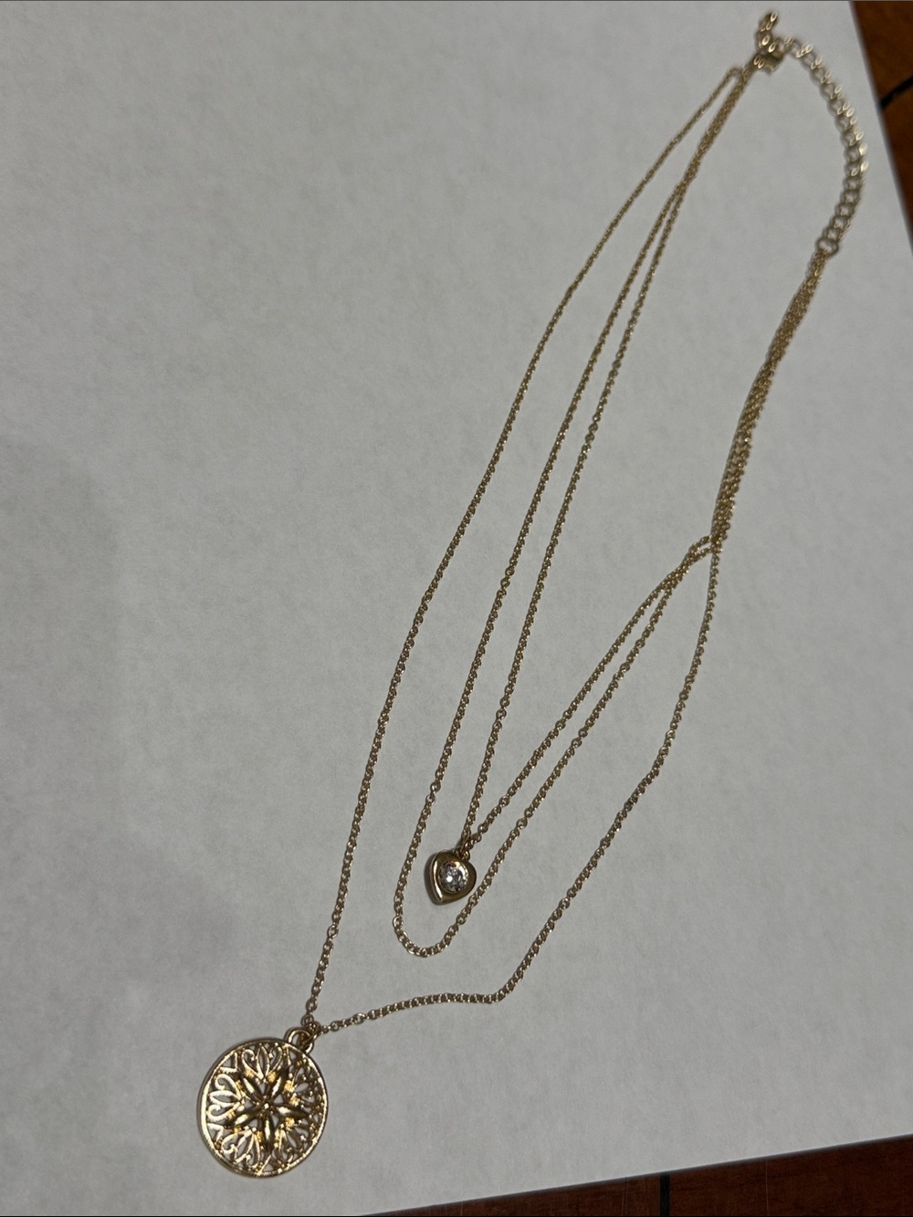 Gold Plated Layered Filigree Medallion Pendant Necklace Set from Anthropologie🔥🔥 - Picture 6 of 16